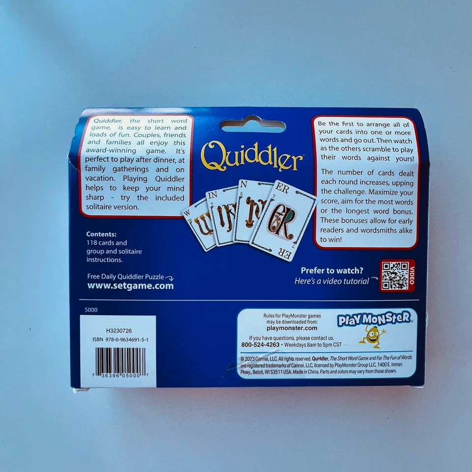 Quiddler for the Fun of Words Card Game The Short Game Play Monster - Image 2 of 4