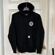 Carhartt Hoodie Sweatshirt Black Loose Fit Premium Quality Graphic Mens Size S