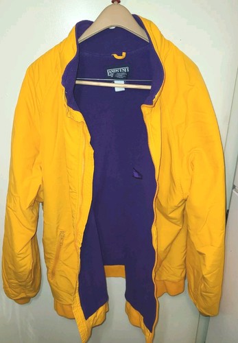 Lands End Squall Jacket Mens 2XL Yellow Water Wind Proof Classic Fleece Lined - Picture 2 of 12