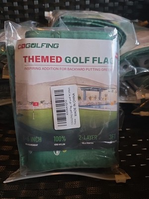 Fade-Resistant Silk-Screened Golf Flag Mini for Backyard Putting Green, Green
