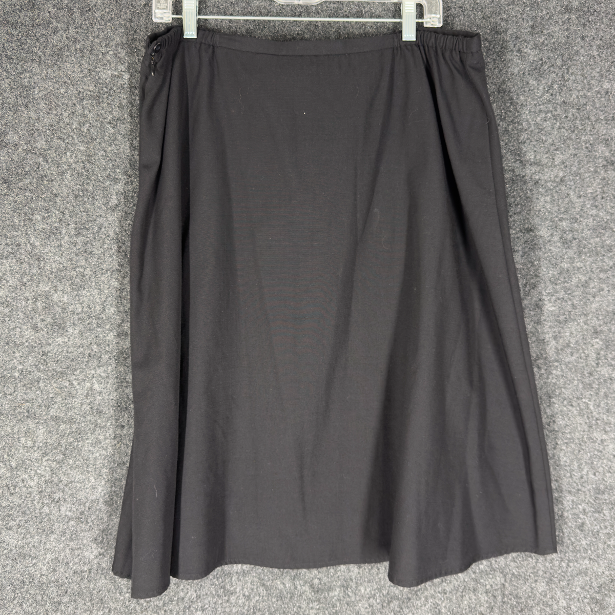 Sag Harbor Skirt Women 18 Plus Black A-Line Midi Zipper Mid Rise