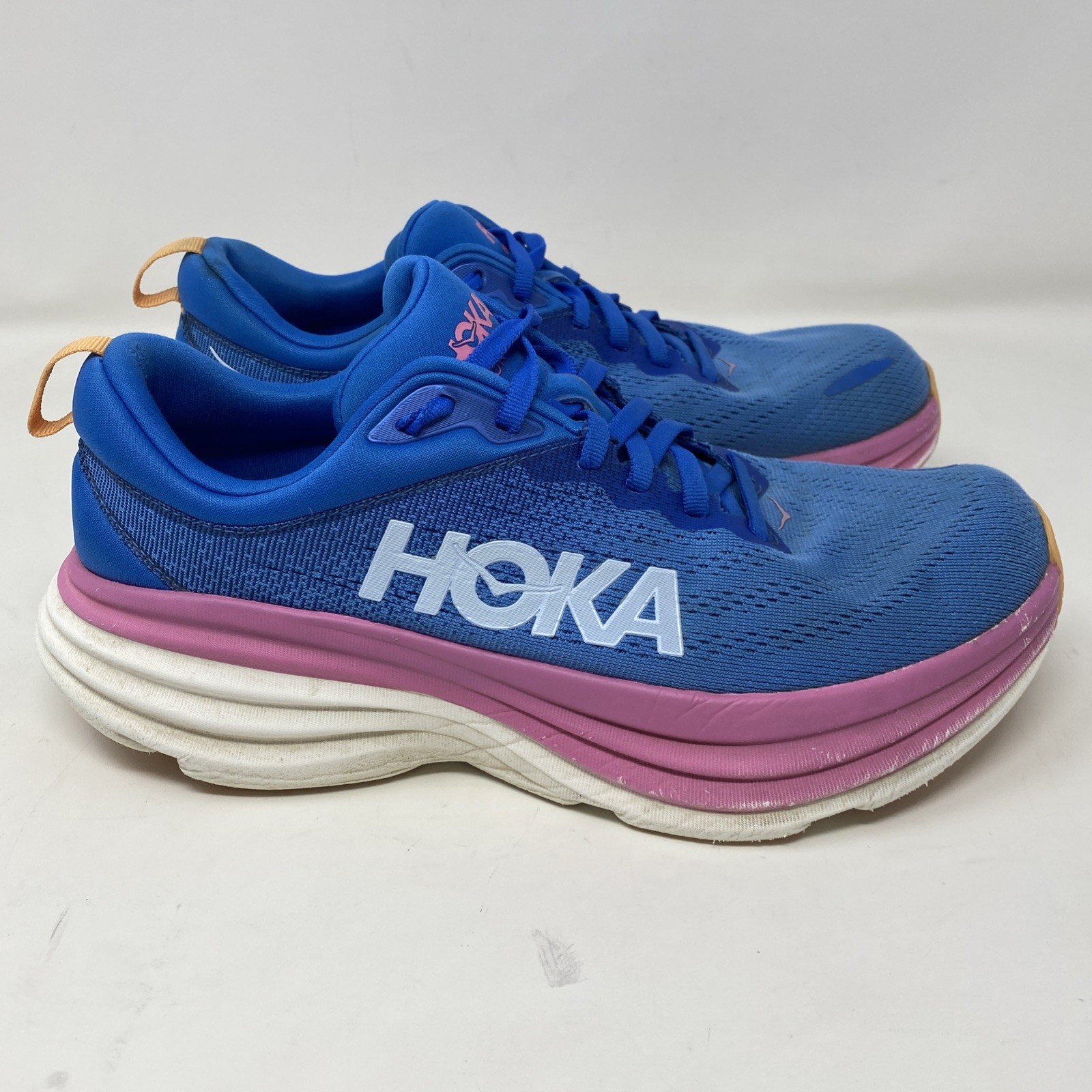 Hoka One One Bondi 8 Women Sz 10B Coastal Blue Pink Running Walking Work Shoes thumbnail 4
