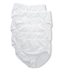 Just My Size 16106P Cool Comfort Cotton White Brief Panty - 6 Pack