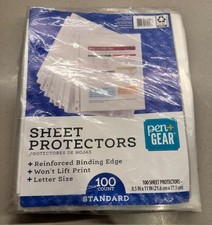 Standard Sheet Protectors 100 Sheets Regular Durable 8.5X 11 Clear