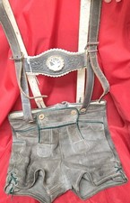 Vintage Lederhosen Shorts Suede Leather Oktoberfest Suspenders German Kids