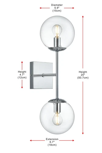 Living District Neri 6" Wall Sconce Clear Shade In Chrome - Picture 7 of 7