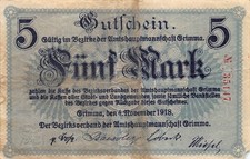 5 Mark - Grimma - Amtshauptmannschaft - 4.11.1918