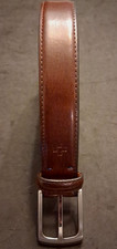 Size 34 Vince Camuto Brown Genuine Leather Belt W/ Silver Buckle VC3006