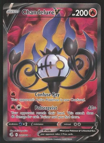 Chandelure V 247/264 Ultra Rare Pokemon TCG Fusion Strike NM