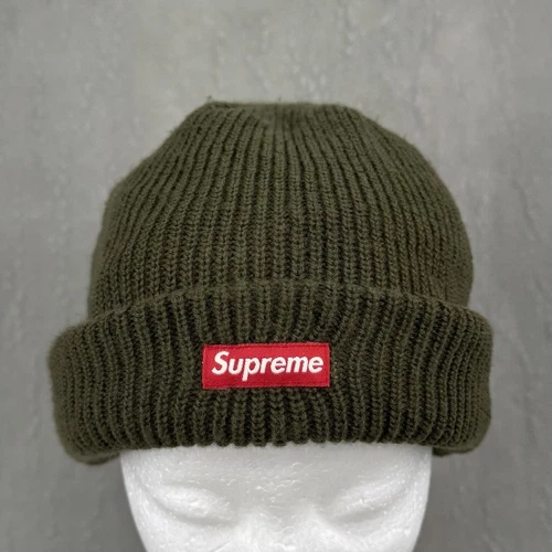 Bonnet imperméable Supreme GORE TEX olive foncé FW18 petite boîte logo