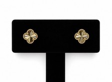 Real 10K Gold Clover Earrings