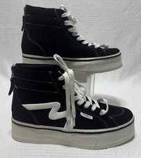 Steve Madden Decky Black Suede Platform High Top Sneakers Size 8