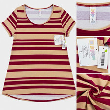 LuLaRoe Striped Scoop Neck Short Sleeve T-Shi...