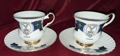 Pair of GORDON Elizabethan Fine Bone China Teacups and Saucers Tea Cup