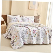 Floral Quilt Size Bedding Set 90"x98" 3Pcs 100 Cotton Quilt Queen Pattern B
