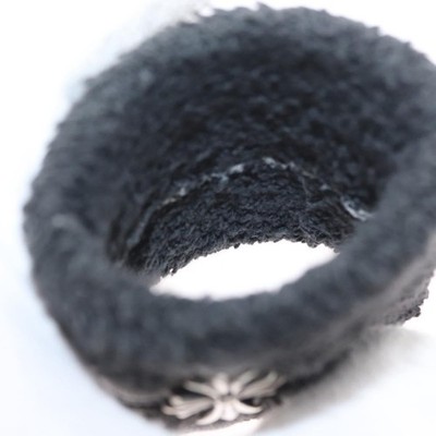 Chrome Hearts Cross Patch CH Cross Wristband Ag925 Black Silver