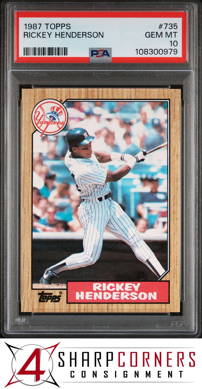 1987 TOPPS #735 RICKEY HENDERSON YANKEES HOF PSA 10