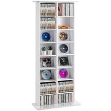 Uimoso Media Storage Cabinet 8 Layers Adjustable DVD Shelves Holds 464 CDs White