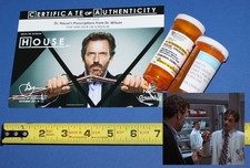 Dr. House MD original Hugh Laurie screen used prop TV doctor medicine bottle COA