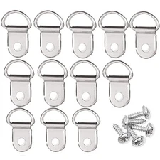  12pcs D Ring Picture Hangers with Screws Picture Hooks Single Hole D Ring 
