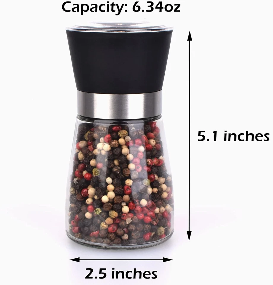 Juego de agitadores para molinillo de sal y pimienta molinillo de especias molinillos recargables (2,5 pulgadas X Foto 3 de 4