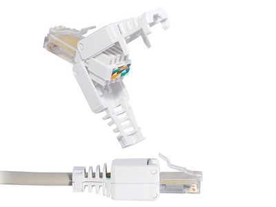 2 x Netzwerkstecker Werkzeuglos RJ45 CAT LAN UTP Kabel Stecker ohne Werkzeug
