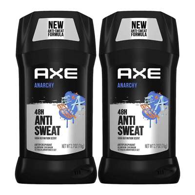 Axe Anarchy 48 Hour Anti Sweat Antiperspirant Stick 2.7oz (Pack of 2)