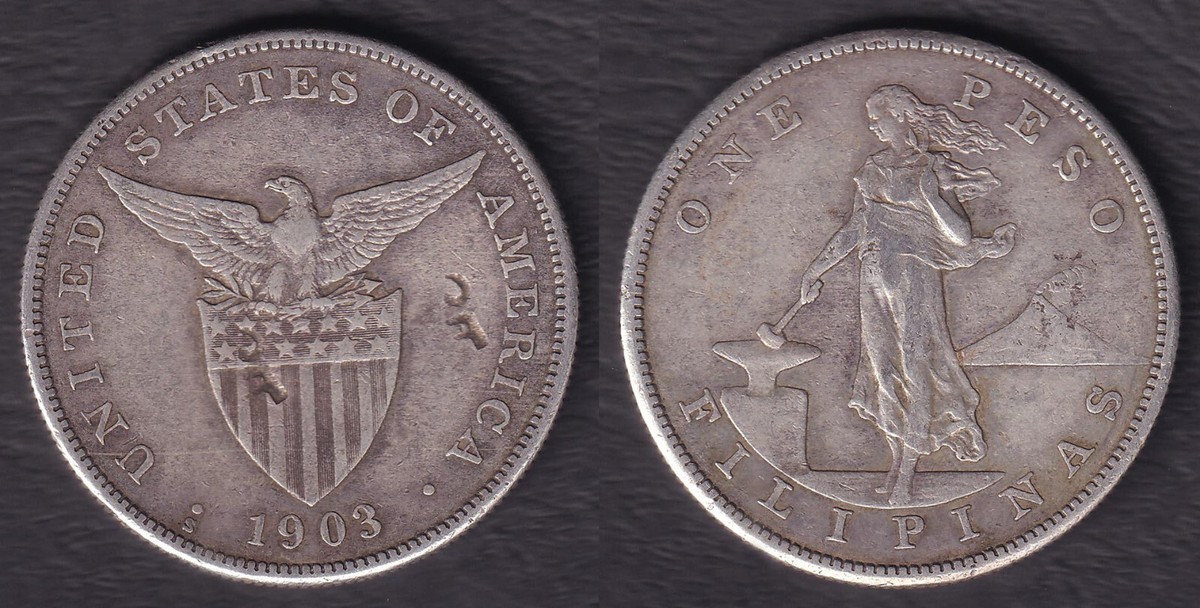 1 Peso 1903-S US-Philippine United States of America Coin w