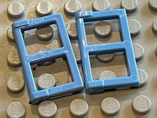 2  x LEGO MdBlue Medium Blue Pane for Window 60608 / Set 4840 7594 6053 31025