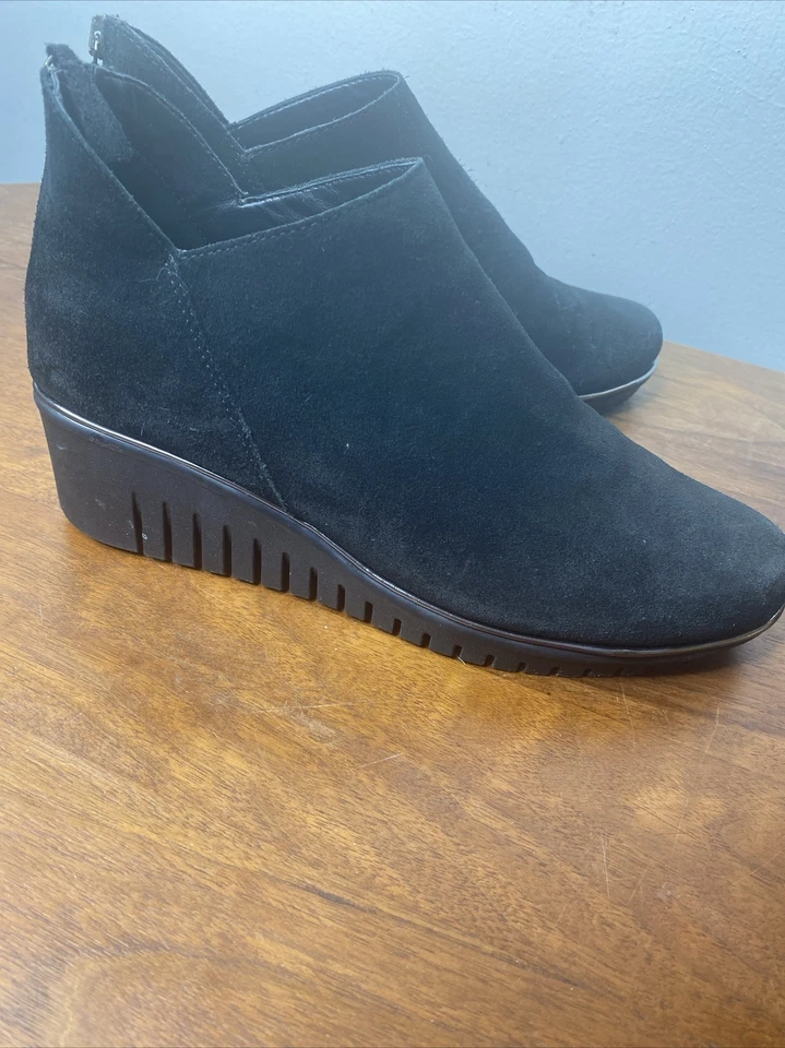 The Flexx Zapatos Mujer 8.5 Negro Gamuza Tacones de Cuña Resistente al Deslizamiento Botín Foto 4 de 4