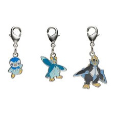 Pokemon Center National Zukan Metal Charm 393 394 395 Piplup Prinplup Empoleon