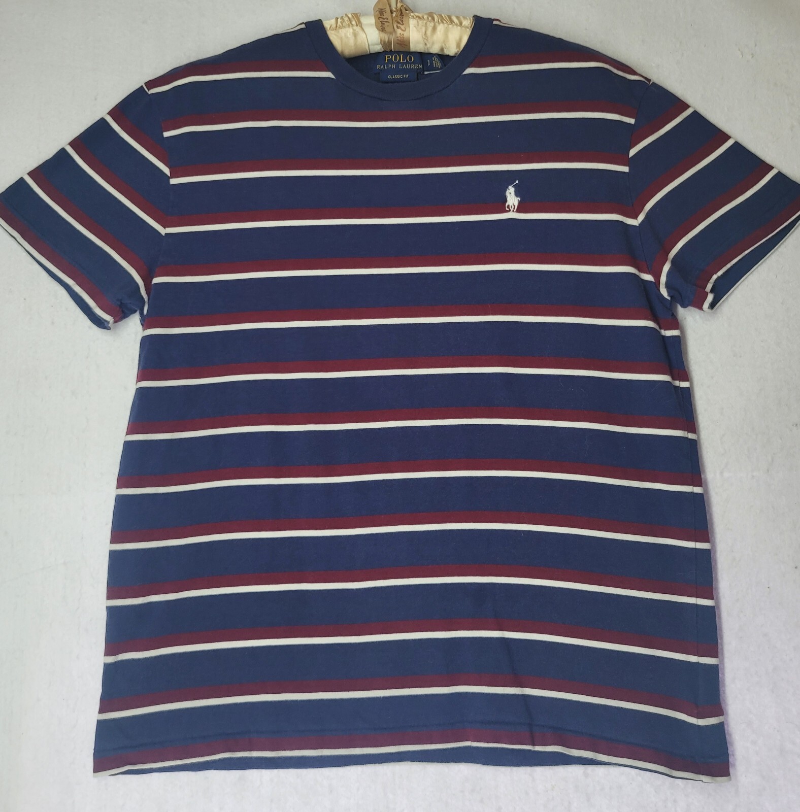 Polo Ralph Lauren camicia uomo piccola blu navy a righe pony personalizzata vestibilità classe preppy