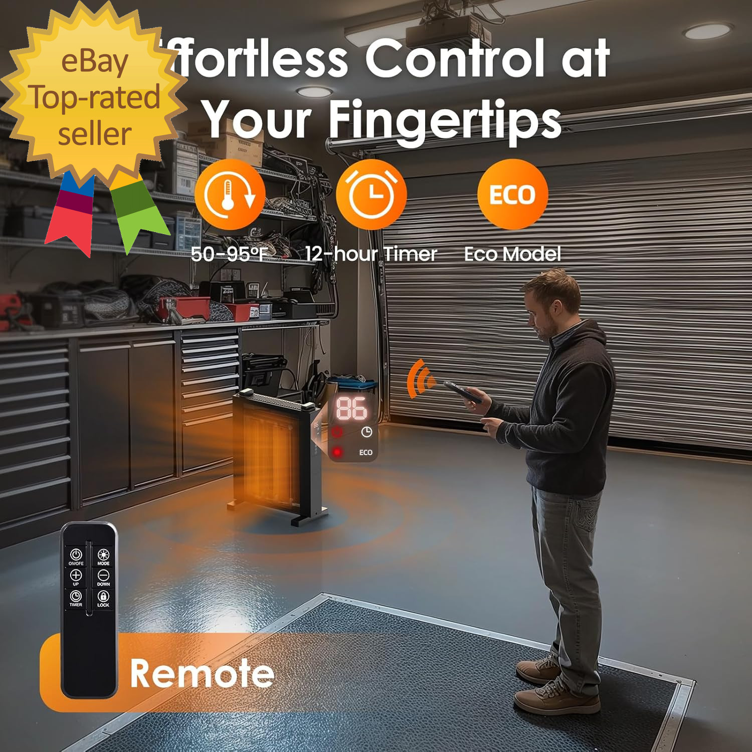 Convection Space Heater, 1500W Whole Room Heater for Indoor Use Large Room