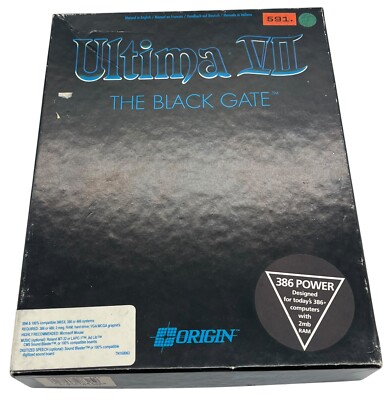 ULTIMA VII 7 The Black Gate IBM 5,25'' Origin Medaillon  Tuch + FORGE OF VIRTUE
