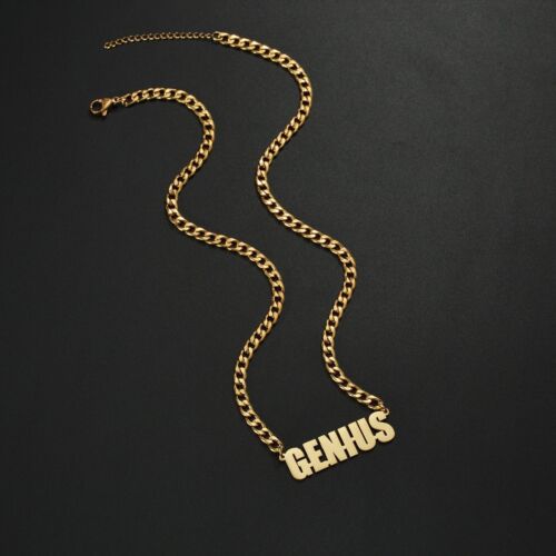 Collar colgante con nombre personalizado de 10 cm cadena de eslabones cubanos personalizado para hombre joyería regalo - Imagen 4 de 5