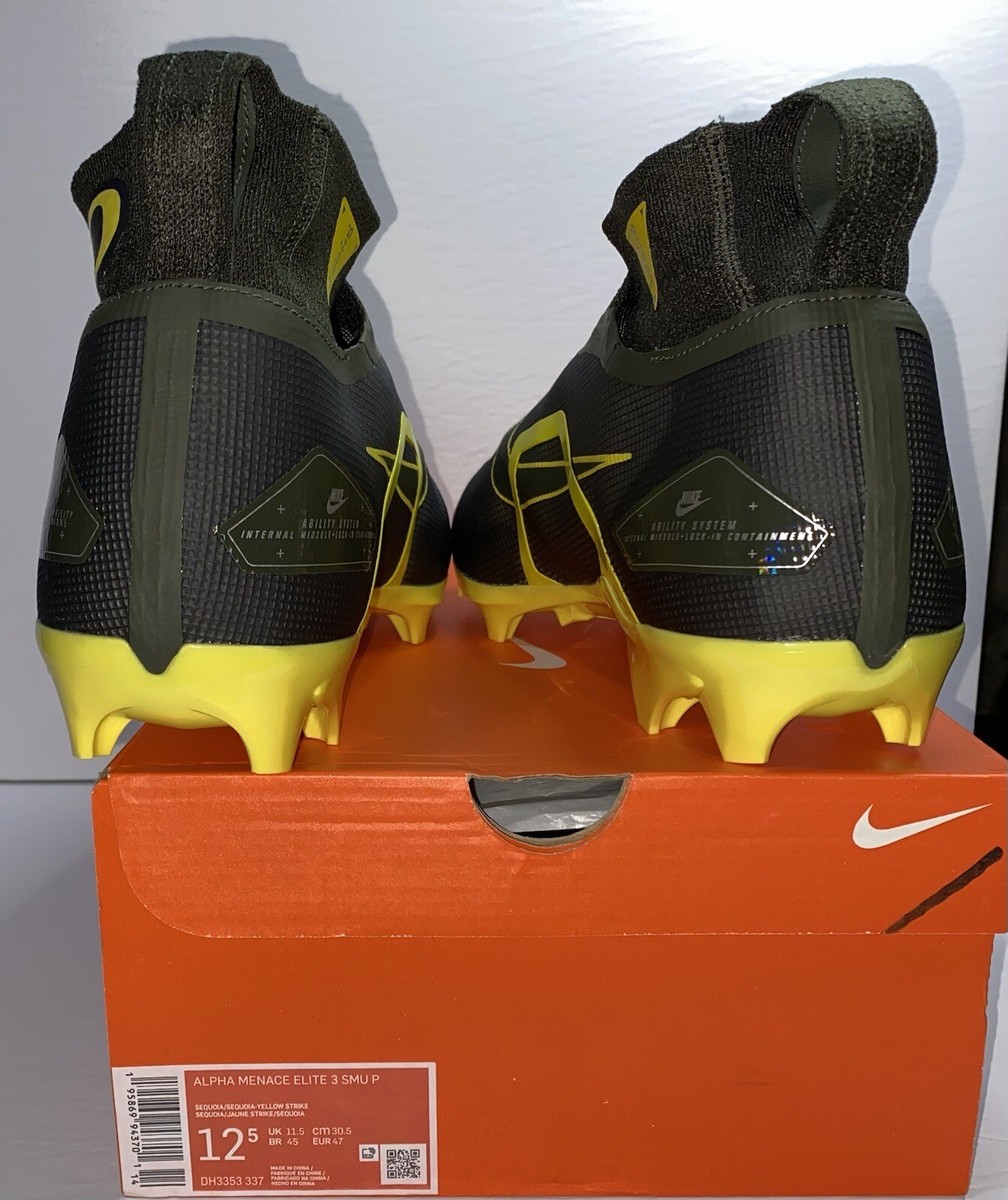 Nike Alpha Menace Varsity PE Oregon Ducks Team Issue Football Cleats Size 12W Nike Oregon Ducks PE Alpha Menace Elite 3 Team Issued SZ  main image 4