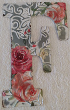 Farmhouse Rustic Alphabet Initial "F" Wall Decor Floral Metal