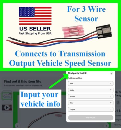 fits Toyota etc Transmission Output Vehicle Speed Sensor Connector Pigtail Plug - Zdjęcie 1 z 1