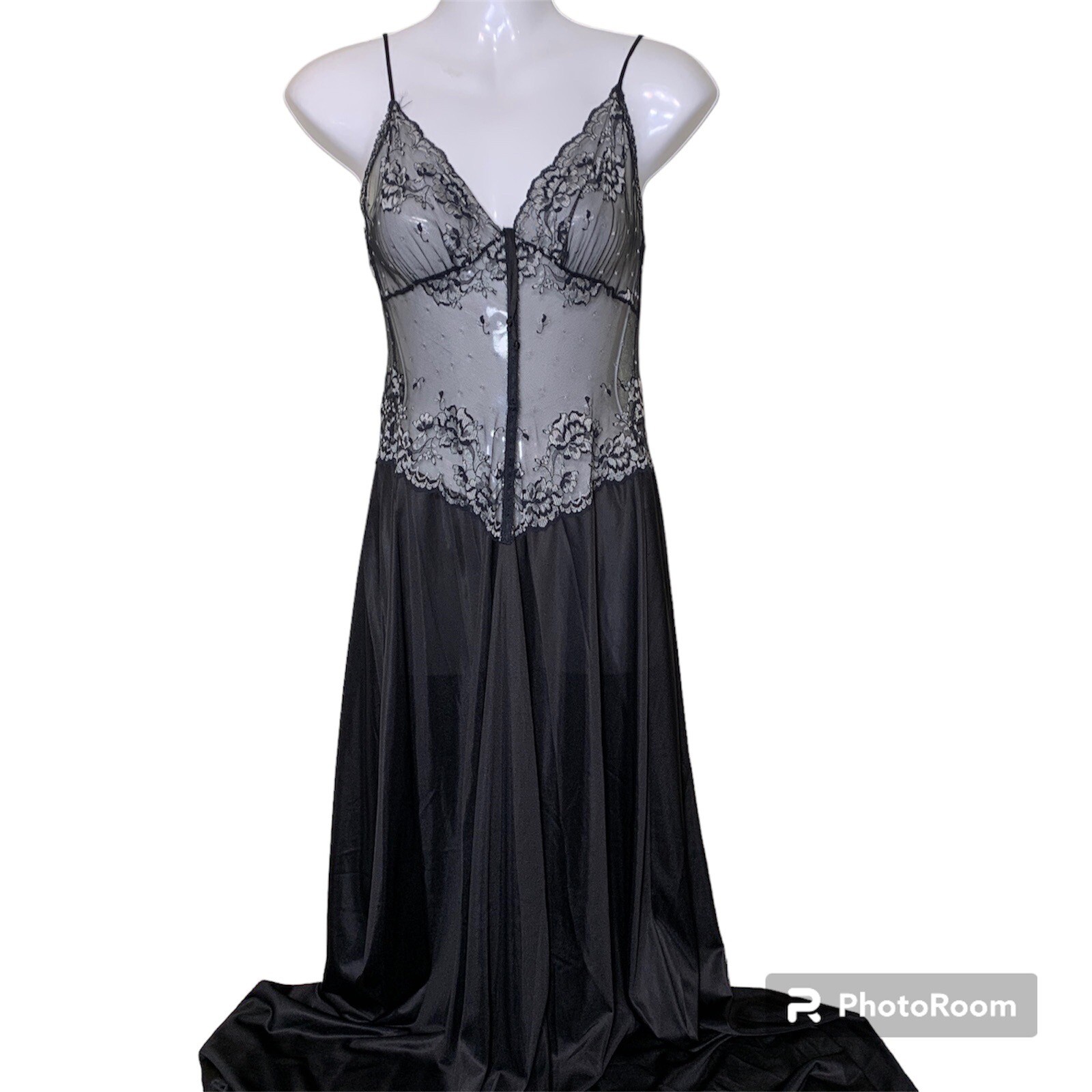 Vintage Kayser Nylon Lace Maxi Slip Dress Babydoll Ni… Gem