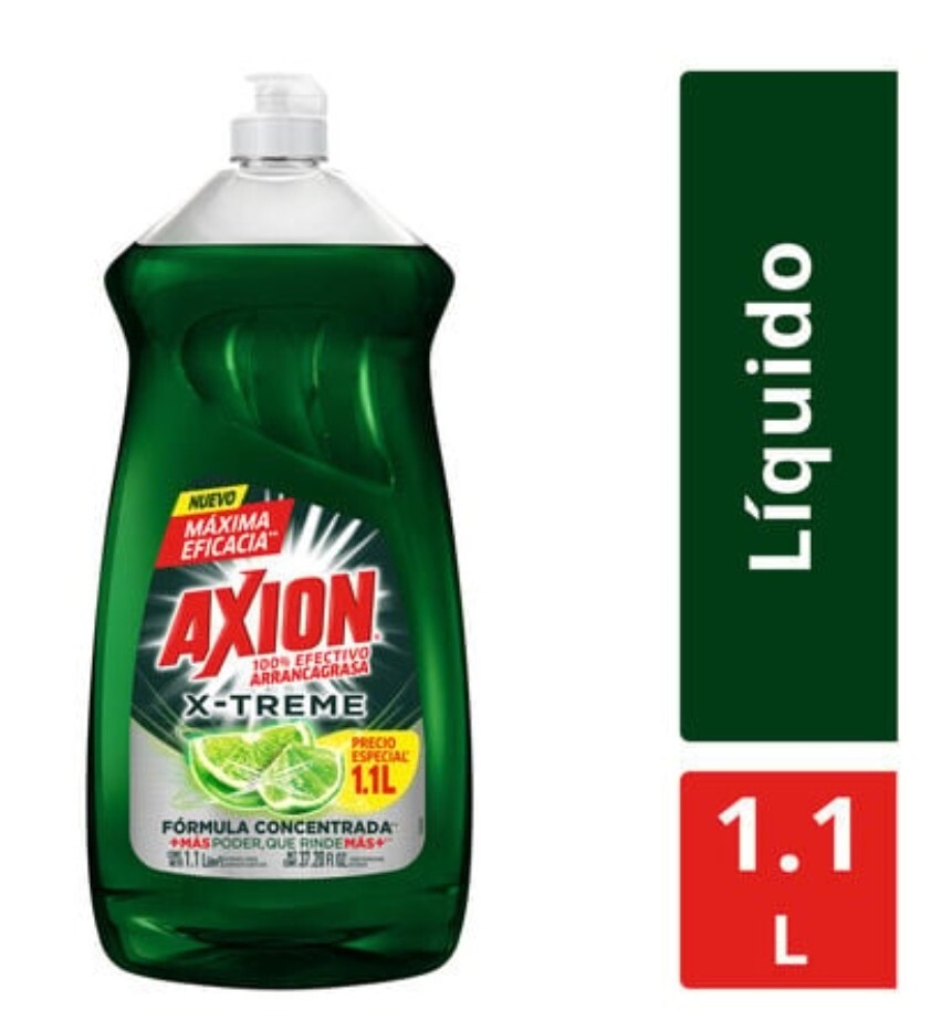 2 Pack Lavatrastes líquido Axion X-tream  1.1 Lt each Dishwashing Liquid Soap