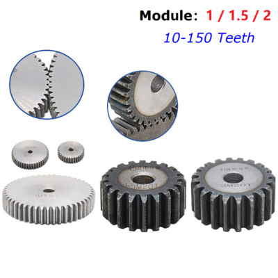 1/1.5/2 Mod 1M 2M Flat  Spur Gear 10-150T Teeth Transmission Spur Gear 45# Steel