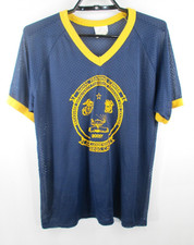 Vtg Navel Training Center San Diego CA Short Sleeve Shirt Mens L Blue Mesh USA