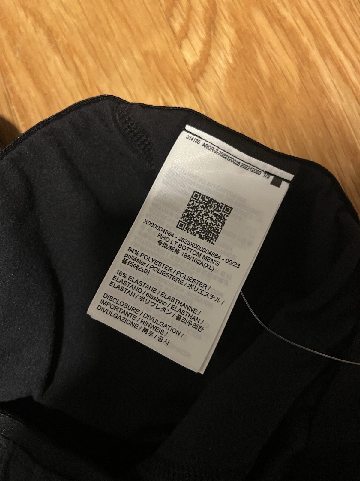 Arcteryx Men’s Rho LT Bottoms Size XL Black thumbnail 5