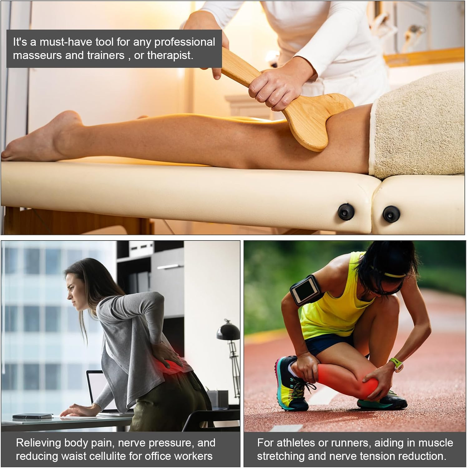 Wood Therapy Massage Tools Wooden Lymphatic Drainage Massager Cellulite Remover