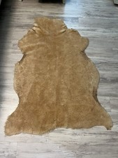 Genuine Sheepskin Shearling Rug Natural Tan Pelt Hide 60 x 42 Wool