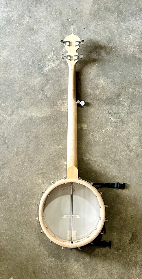 Banjo + TKL Bag ~ Deering Banjo Co. ~ Wood Grain & White ~ Blk Bag ~ !L🪕🪕K! - Image 3 of 4