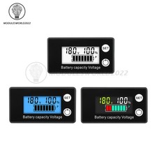 Battery Capacity Monitor DC8-100V Battery Meter 12V 36V 48V Percentage Voltage