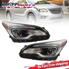 Pair Halogen Headlight For 2016 2017 2018 Buick Envision W/ LED DRL Bulbs