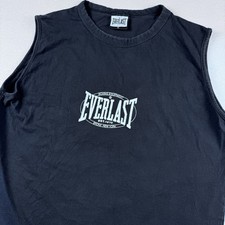 Camiseta sin mangas Everlast vintage para hombre XL negra sin mangas boxeo gimnasio entrenamiento combate