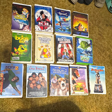 Lot of 13 Disney  Family VHS Tapes Alice, Pocahontas, Rescuers NTSC G